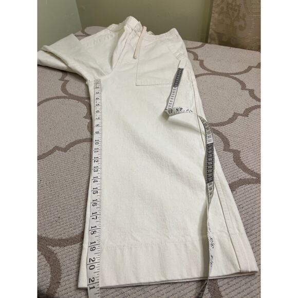 Wray Lake Butter Jeans, Size 4 High Rise Crop Cream Beige Elastic Waist Wide Leg - Picture 7 of 14